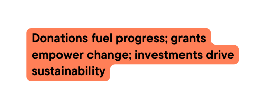 Donations fuel progress grants empower change investments drive sustainability